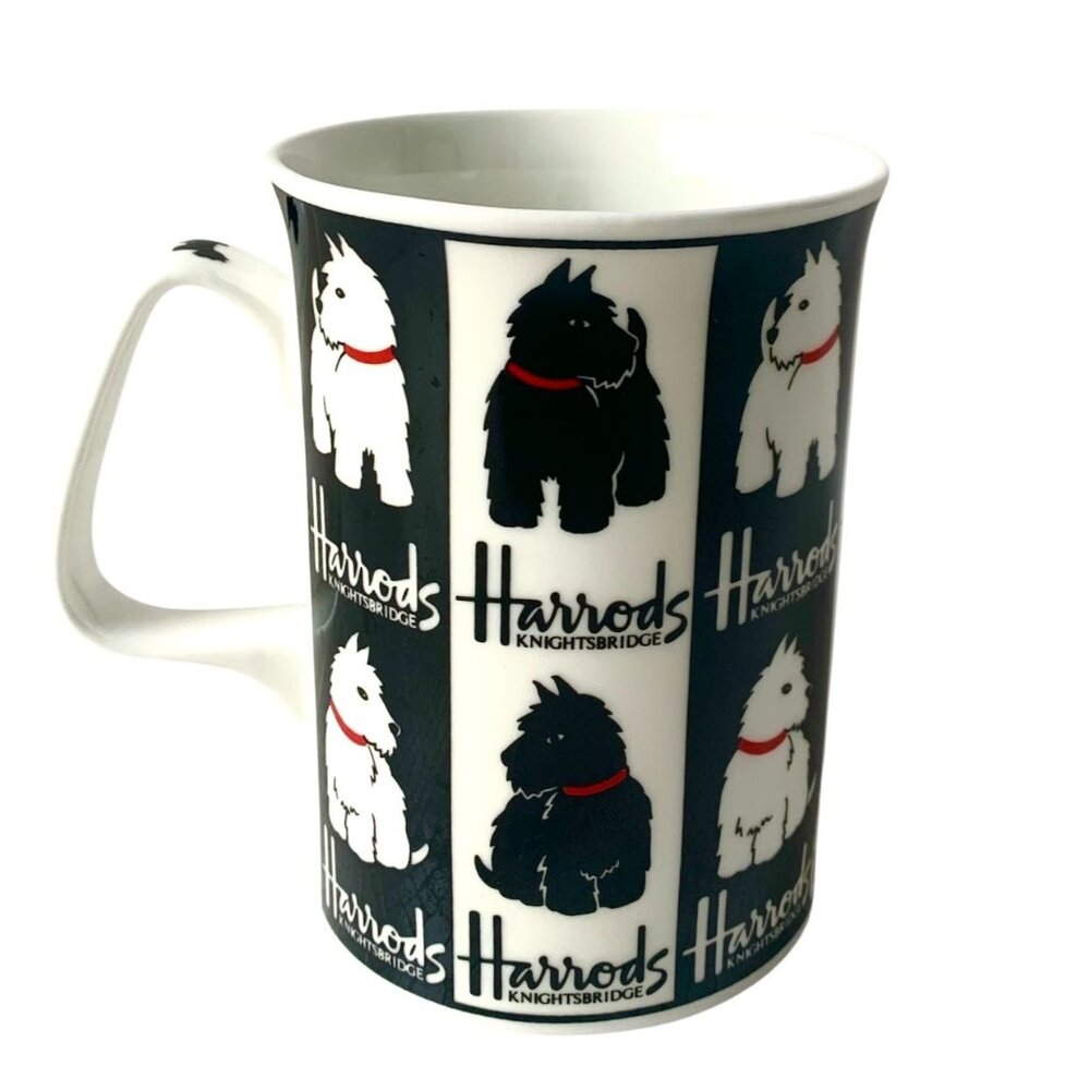 Harrods Knightsbridge Fine Bone China Terrier Dog Mug Made In England